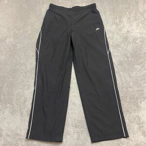 VINTAGE Nike Windbreaker Track Pants Men’s Size Large Black Ankle Zip Y2K Baggy